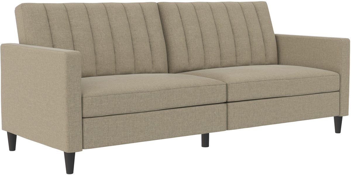 Notio Living Celine-Slaapbank - 3-zits - Cappuccino Linnenlook Bruin
