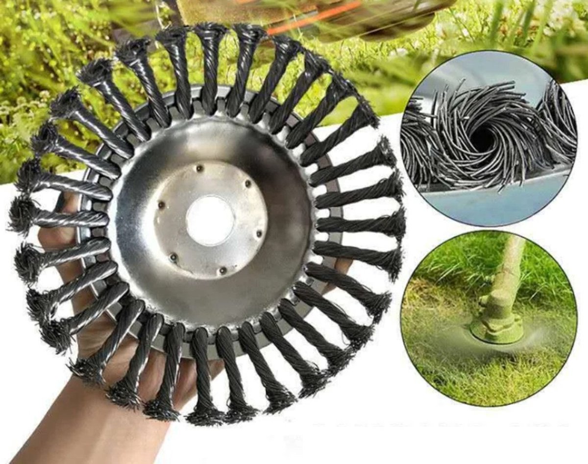 WiseGoods Premium Onkruidborstel Voor Bosmaaier 20CM - Universele Staalborstel - Voegenborstel Tuin - Grastrimmer - Tuinieren