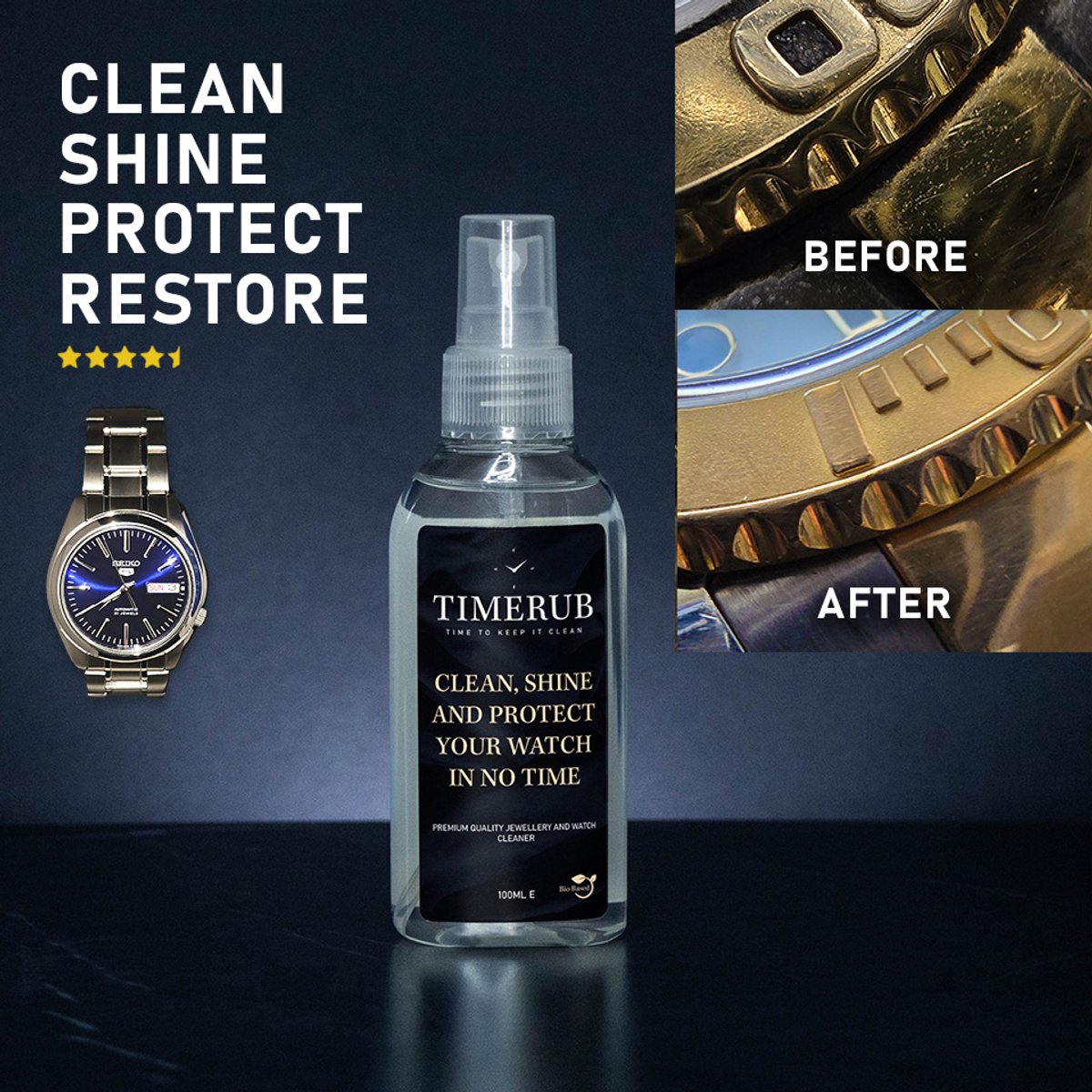 Horloge en Sieraden Schoonmaakmiddel Timerub - Horloge Schoonmaken - Bescherming - Kleur Herstel - Geschikt voor alle materialen - Snelle en Langdurige werking