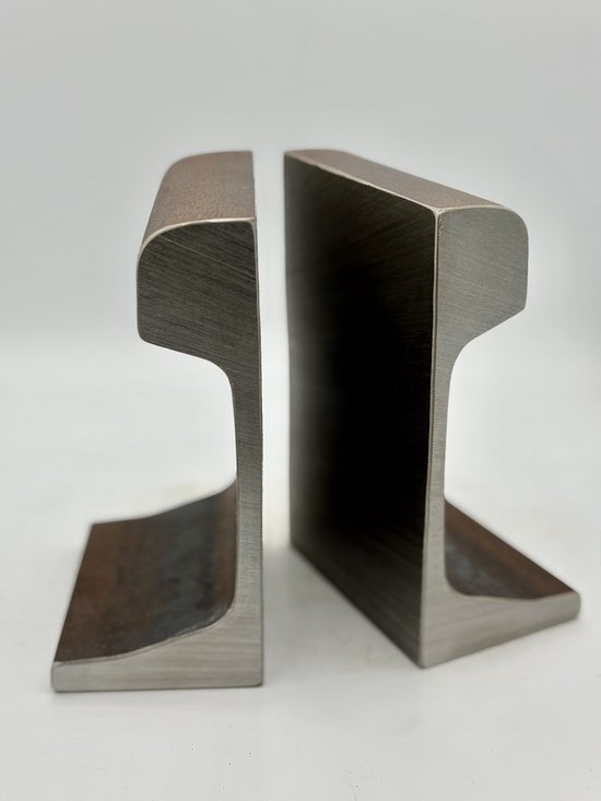 Firmo® Antieke Boekensteun - POLISHED 10 CM van Echte Spoorstaaf