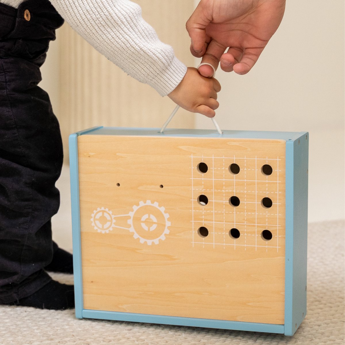 Houten Kinder Werkbank Speelgoed - Gereedschapskist – Bouwset - FSC Hout – Educatief Speelgoed – Werktafel – 54 Delig - Vanaf 3 Jaar — afbeelding 8