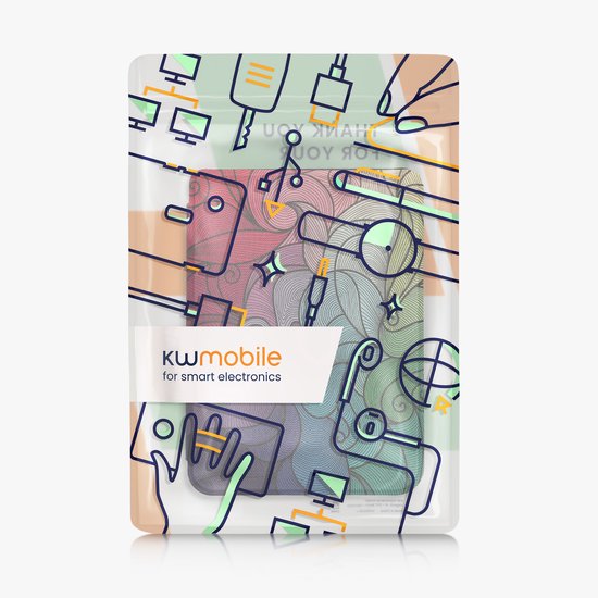 kwmobile e-reader hoesje geschikt voor Kobo Clara BW / Colour hoes - E reader flip case met magnetische sluiting - Ereader cover - Kleurrijk design in roze / blauw / groen van Merkloos — afbeelding 3