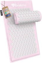 BrellaVio Spijkermat Set met Spijkerkussen - Pastel Roze - 74x44 cm - Acupressuur Mat - Spijkerbed - Acupunctuur Kussen - Shakti Massage