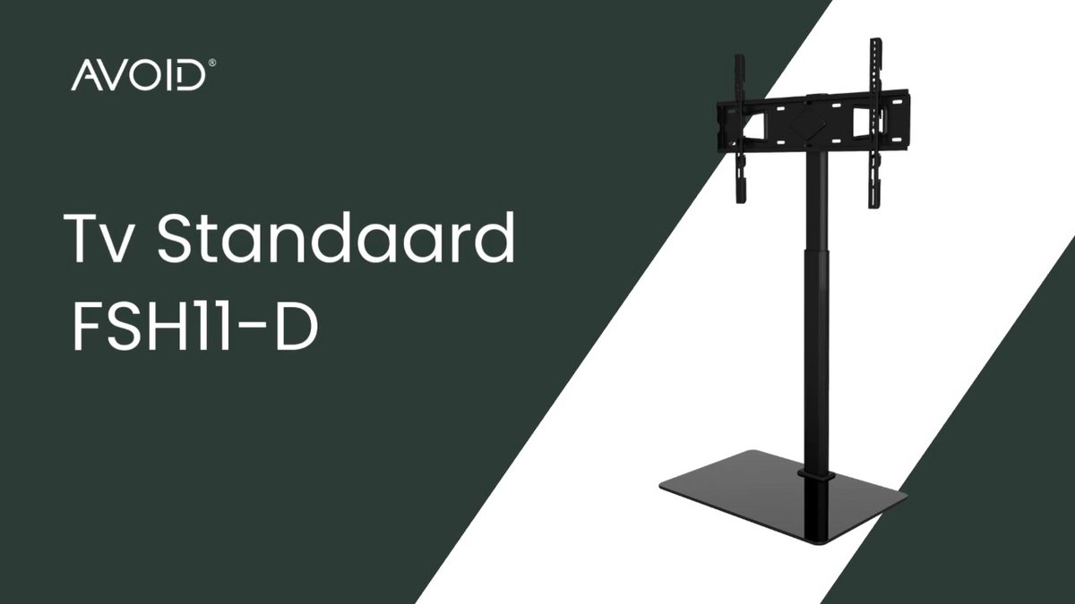 AVOID TV Standaard voor 65 Inch – Kantelbaar – VESA Compatibel – Vrijstaand – Zwart – FSH25-G1 – Stevige TV Vloerstandaard