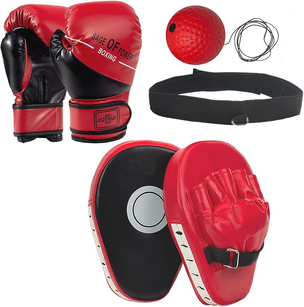 Boksset voor Kinderen met Bokshandschoenen, Reflexbal en Training Pads - Kickboksen, MMA, Karate