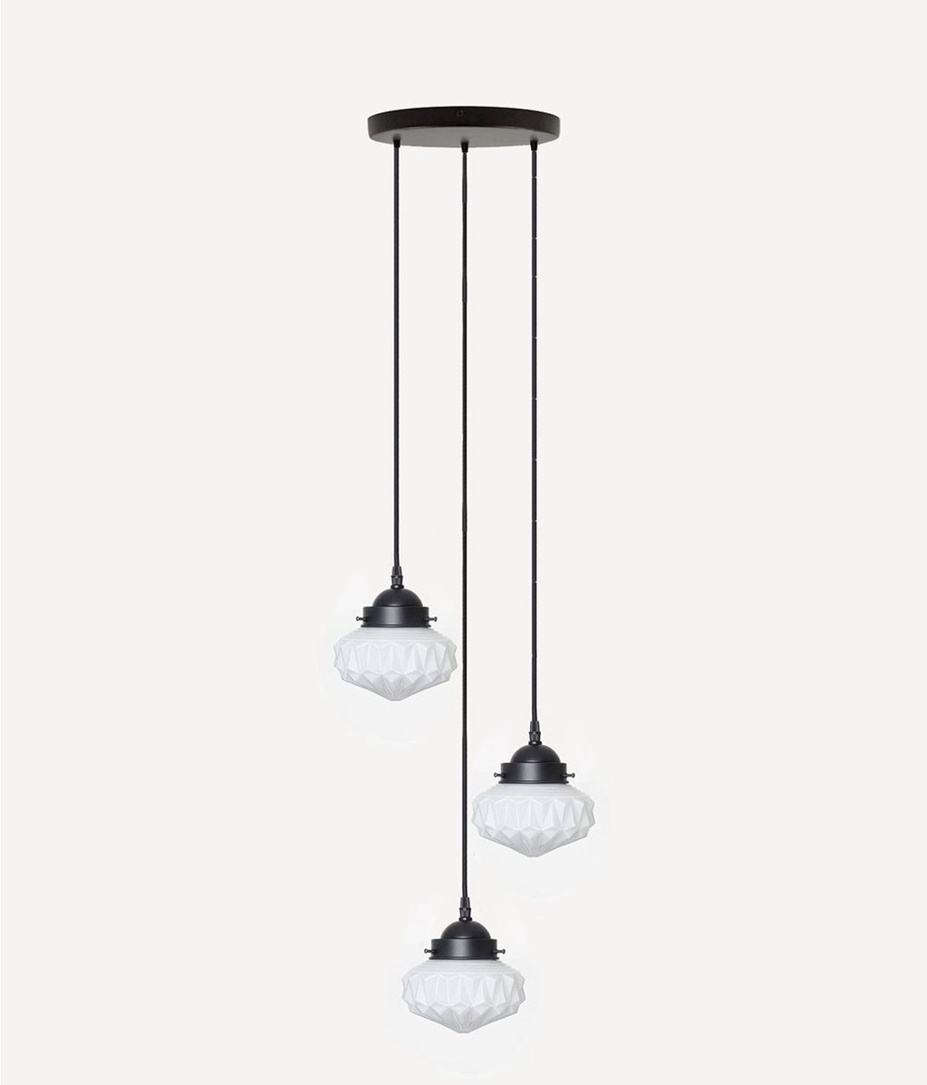 Coloured by Art 3 lichts hanglamp Eternal Star - Art Deco Trade Zwart