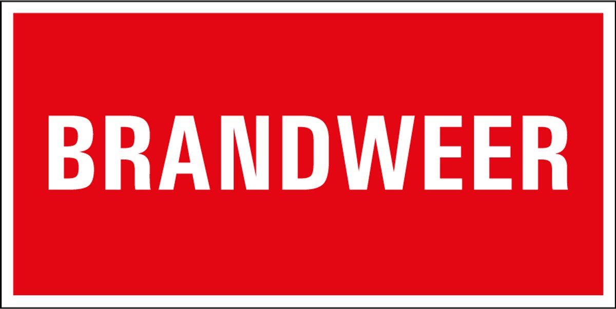 Brandweer sticker 150 x 75 mm