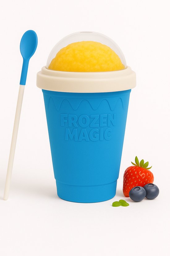 Joya Party® Slushy Maker Beker Blauw 300 ML | Zelf Slush drankjes Maken | IJsbeker voor Kinderen & Volwassenen | Herbruikbare Slush Cup | BPA-vrij | DIY Slushie IJsdrank Beker | Frozen Smoothie Maken Thuis | Zomer Gadget | Blauw