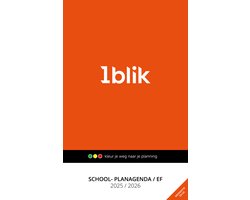 1blik Schoolagenda EF 2025/2026 – Huiswerkplanner en Planagenda voor PO, VMBO, HAVO, VWO, VSO, HBO – Weekoverzicht – weekeditie zondag t/m zaterdag)