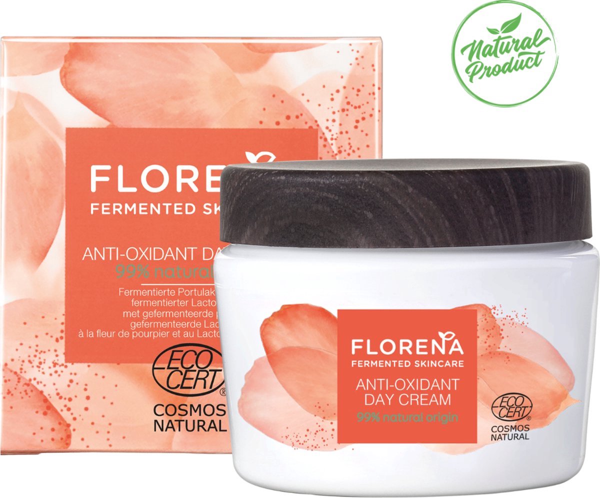 Dagcrème Antioxidant - Florena Fermented Skincare - 99% Natuurlijk - Hydraterend - Detox - 50 ml