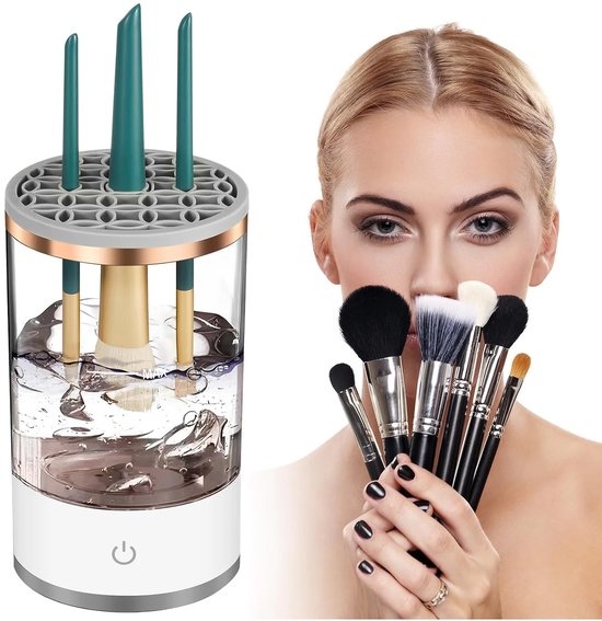 Xilliax Luxe 2-in-1 Make-up kwastenreiniger – Elektrische brush cleaner met droogfunctie – Borstel reiniger - Salonwaardige reiniging voor de veeleisende make-up liefhebber - Klaar voor gebruik in een stap - Supersnel & grondig schoon in minuten!