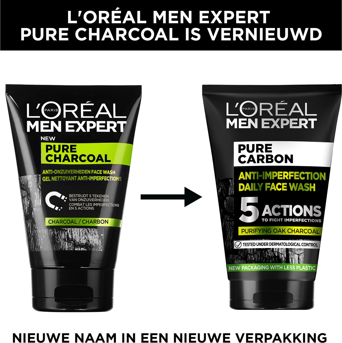 Goedkoopste 3x L’Oréal Paris Men Expert Pure Carbon - 100ml - Gezichtsreiniger - Voor Vette huid - Anti-imperfecties
