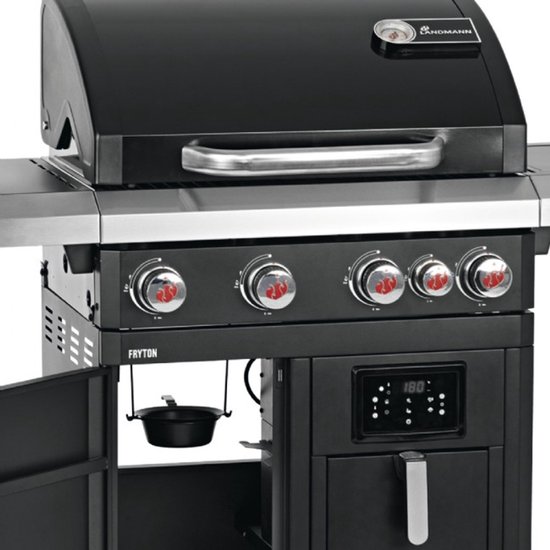 Landmann Fryton 4.1 Gasbarbecue – 3-in-1 Grillen, Bakken & Koken – BBQ met Zijbrander van Landmann — afbeelding 2