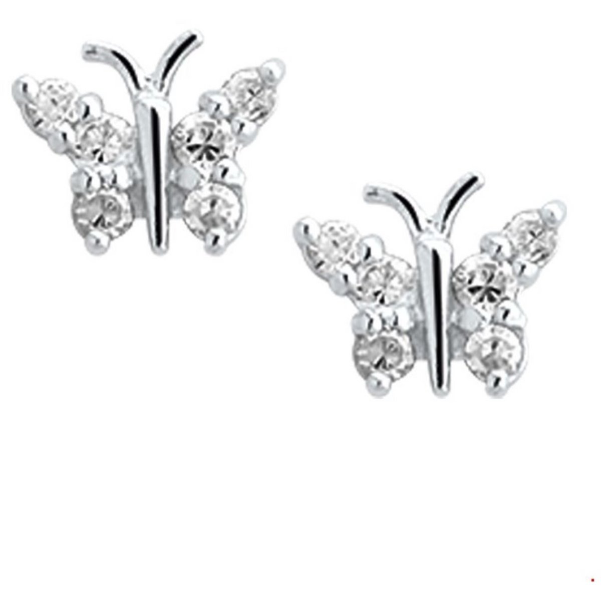 Tomylo - Kinder oorknoppen vlinder met zirconia - 1015291