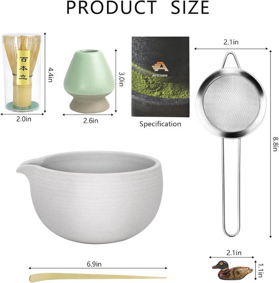 Matcha set zwart goud keramiek | Matcha tea set in giftbox