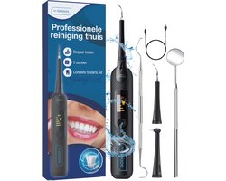 V-Goods Professionele Tandsteen Verwijderaar - 5 Standen - Inclusief Tandarts Set - Met 3 Opzetstukken - Tandplak
