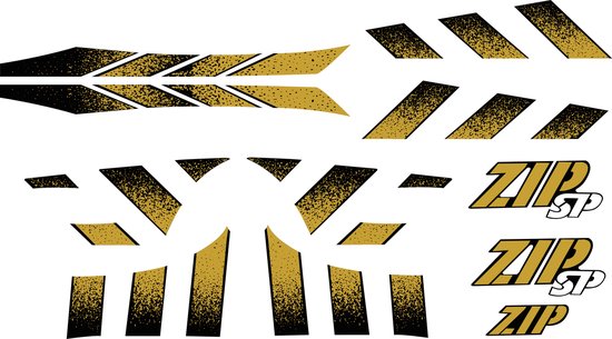 Stickerset Piaggio Zip SP H2O - Goud | bol