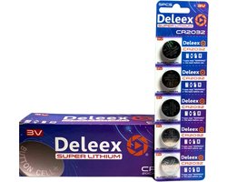 Knoopcel CR 2032 batterij lithium 3 volt Voordeelverpakking 100 stuks - DELEEX
