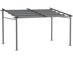 Outsunny pergola - met verstelbaar dak - UV-bescherming - donkergrijs