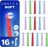 Cosity - 16x Têtes de brosse pour Oral-B et Braun - Convient pour Enfants - 4 Couleurs