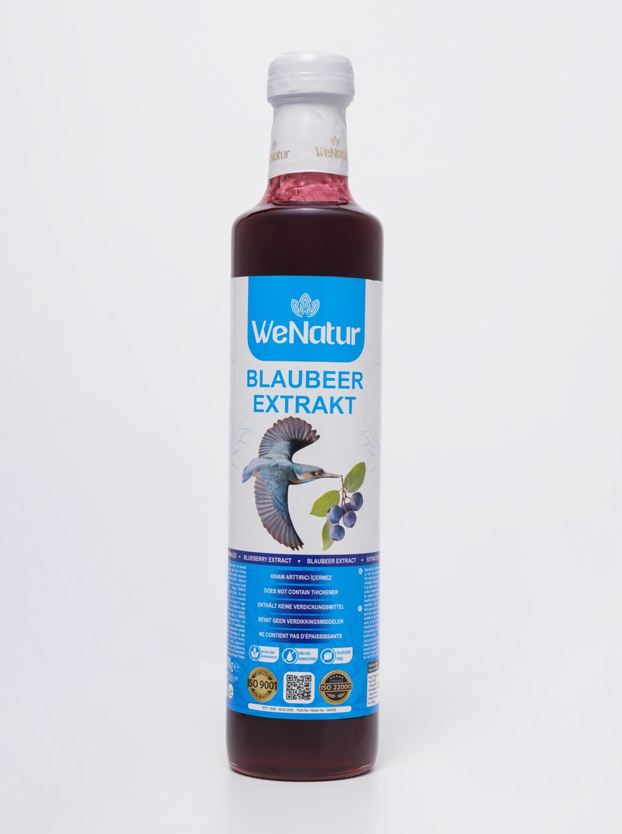 WeNatur Blauwebessensiroop – 100% Natuurlijk, Voedzaam en Rijk aan Antioxidanten - Yaban Mersini Özü - 670g