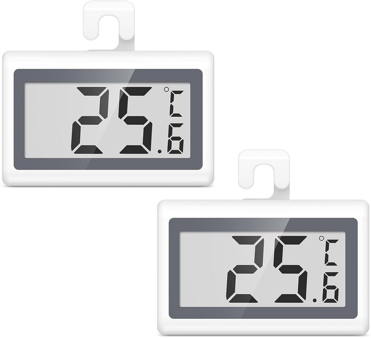 Digitale Koelkast- en Vriezesthermometer met LCD-scherm - 2 Stuks, Vorstalarm, °C/°F Omstelling