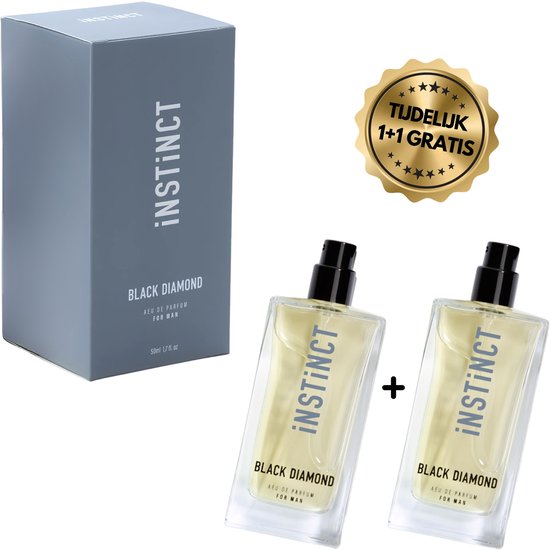 Instinctperfume - 1 + 1 Gratis - Heren Parfum - Parfum - Black Diamond - Perfume - Ambergris geur - Citroen geur - Sinaasappel geur - Cadeau