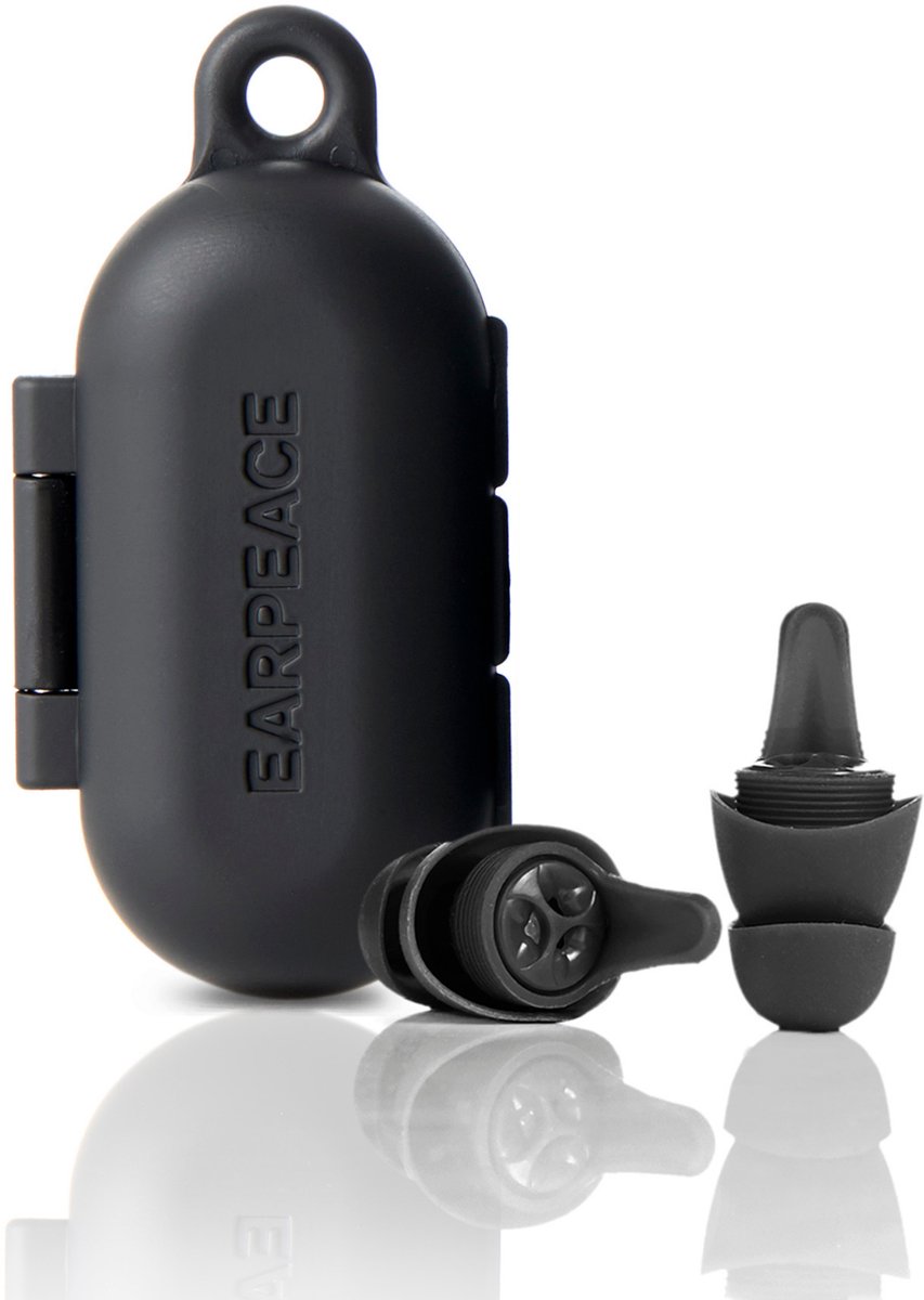 EarPeace Everyday Oordoppen – Comfortabele & Herbruikbare Earplugs - Oordopjes Slapen, Werken & Focus - Oordoppen Gehoorbescherming voor Volwassenen - Inclusief Opbergcase - Zwart