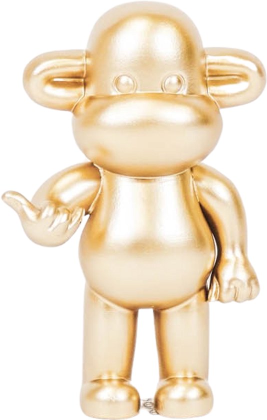 Housevitamin Ornament - Hang Loose Aap Beeld 'The Legend' - Polyresin - 11x7x19cm - Goud