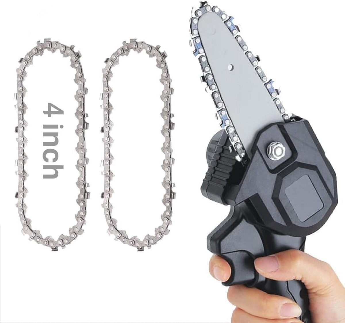 Mini Kettingzaagketting 4 Inch - 2 Stuks - Vervangende Gelegeerde Stalen Ketting
