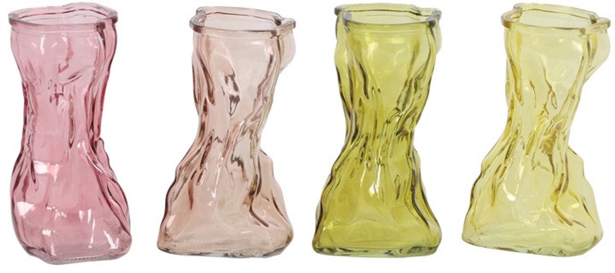 Countryfield Vaas Cynthia - Set S - 8x7,5x15 cm Roest/Groen/Geel/Roze
