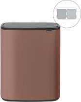 Bol.com Brabantia Bo Touch Bin Prullenbak - 2 x 30 l - Afvalscheiding - Satin Taupe aanbieding
