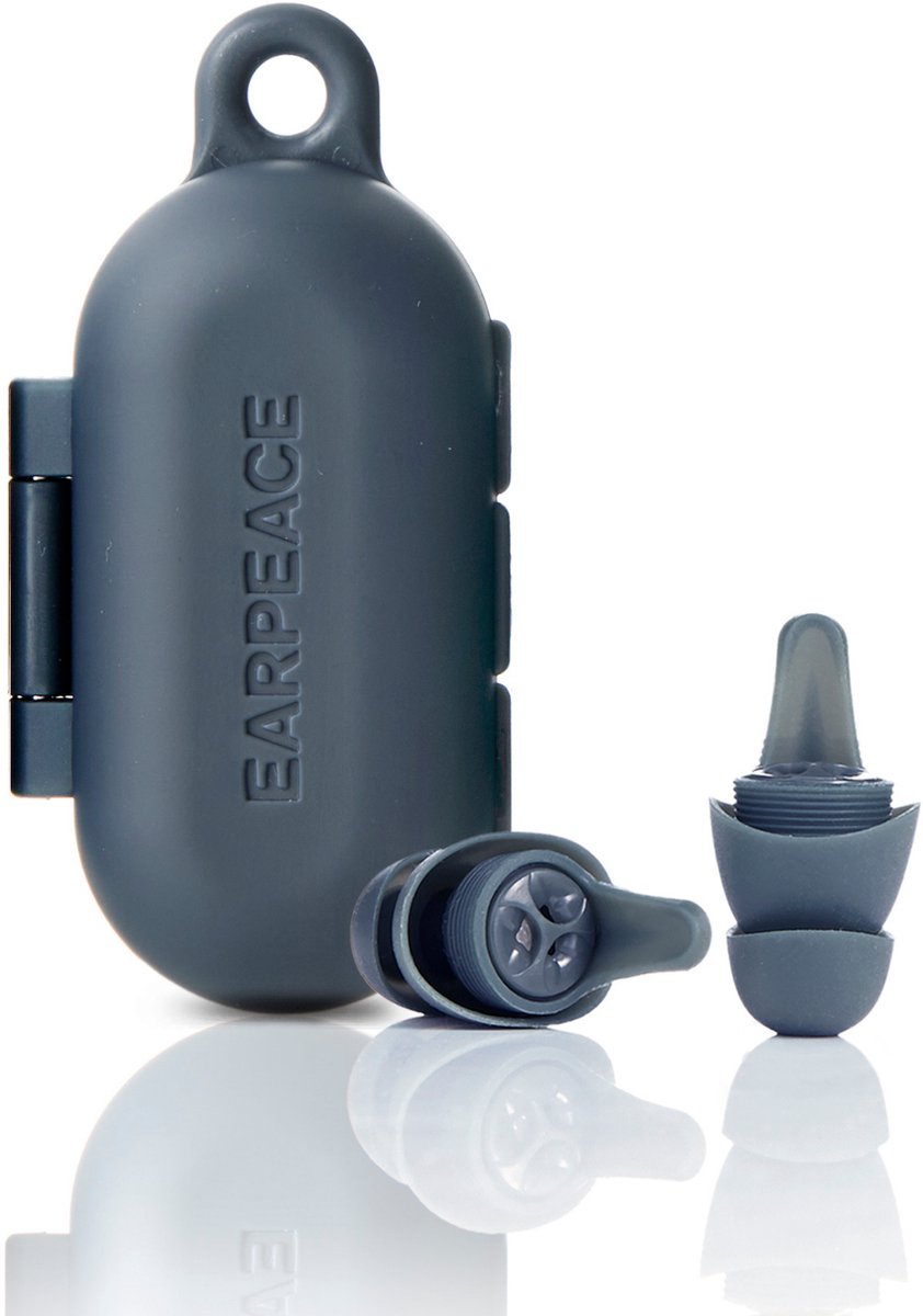 EarPeace Everyday Oordoppen – Comfortabele & Herbruikbare Earplugs - Oordopjes Slapen, Werken & Focus - Oordoppen Gehoorbescherming voor Volwassenen - Inclusief Opbergcase - Navy