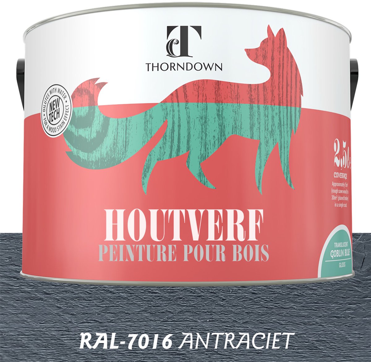 Thorndown houtverf Ecologisch Antraciet - waterbasis - 5000ML