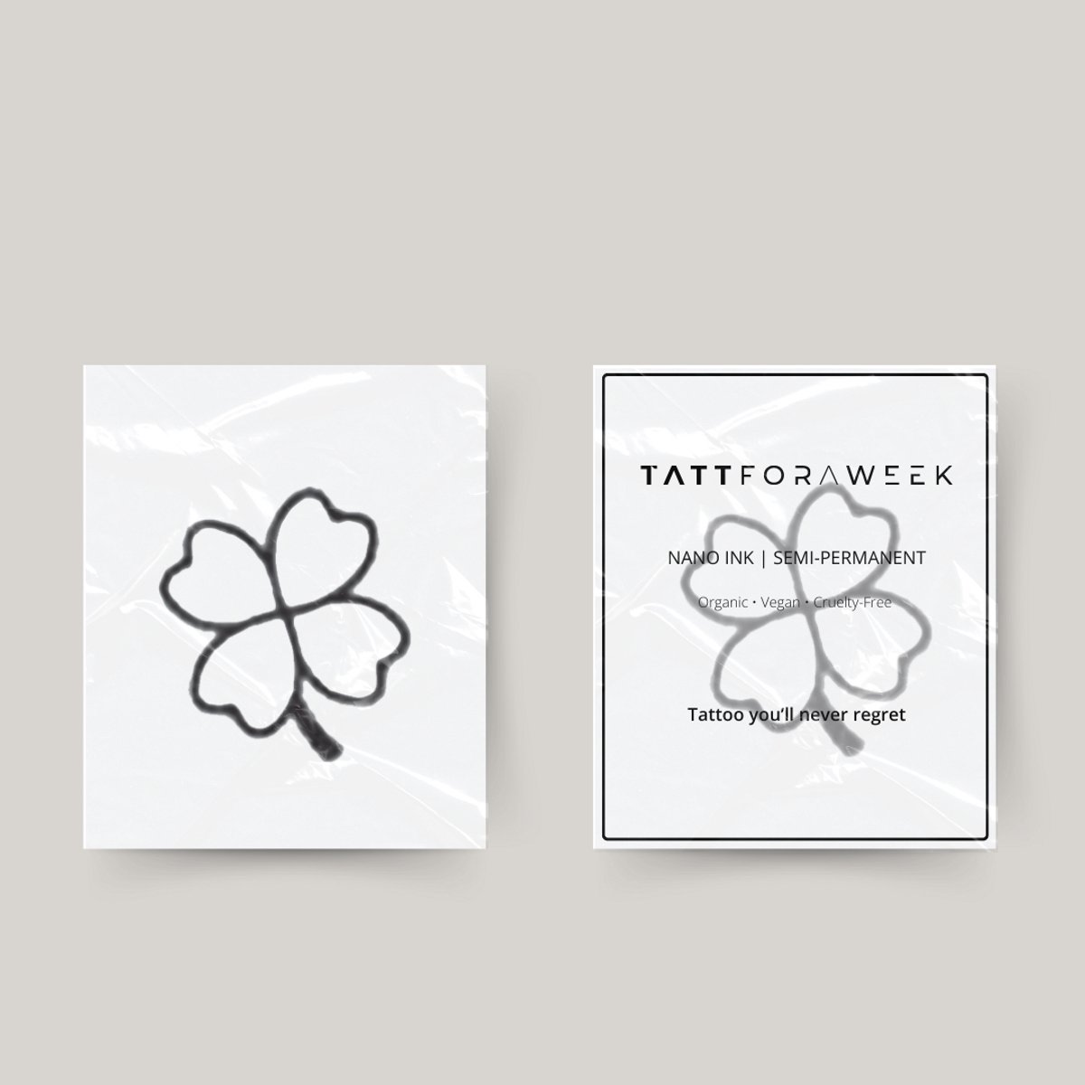 tattforaweek Tijdelijke tattoo klavertje vier - Semi-permanente tattoo voor volwassenen