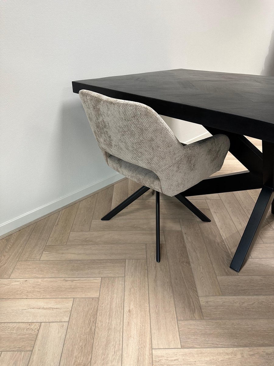 Ams Living® Eetkamerstoel Draaibaar 6 x | Luxe afwerking | Stof | Kleur Taupe | Eettafel Stoelen | Design Stoelen Eettafel 6 x Stoel – foto 4