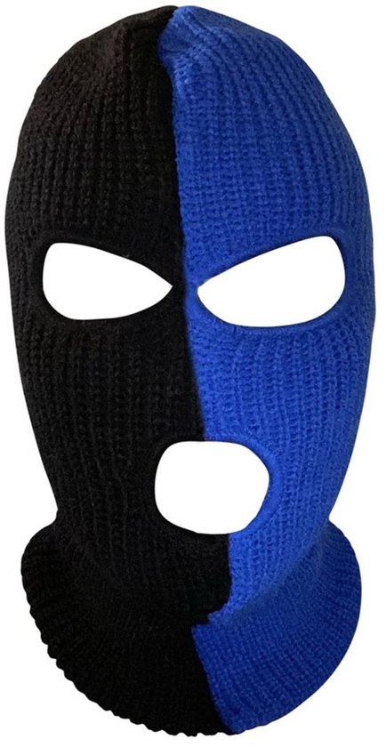 Neck Cover Wit/Blauw- Balaclava- Voetbal- Ultras- Bivakmuts