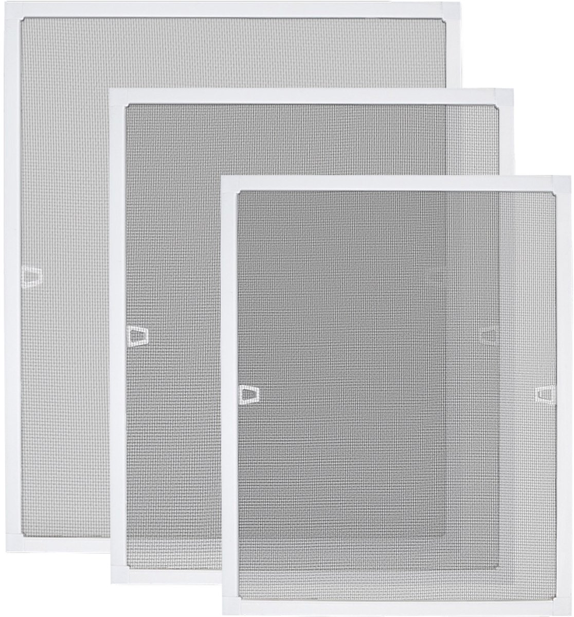 Aufun Vliegenhor voor Ramen Hor Zonder Boren of Schroeven met Aluminium Frame voor Slaapkamer Keuken(80x100cm, Wit)