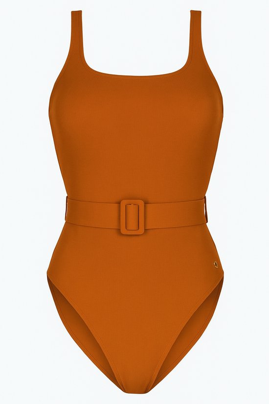 CUPSHE Dames Zwempak uit één stuk met vierkante hals, uitgesneden rug, zwemkledij, buikcontrole met verstelbare spaghettibandjes, badpak, XL