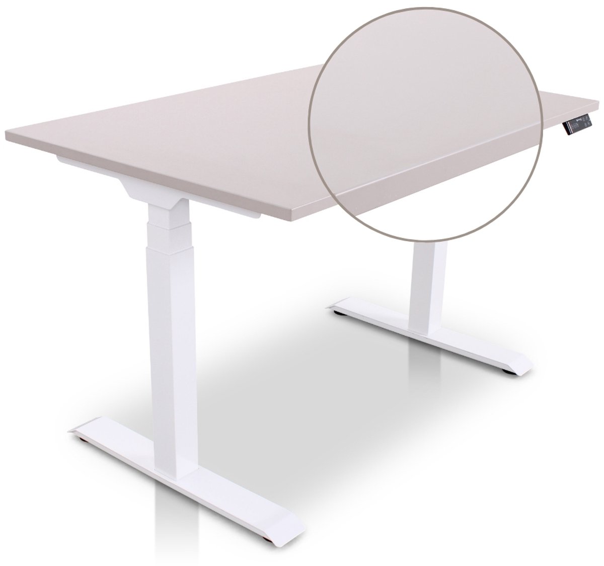 Multi Ratio Lineaflex MRC PRO Zit-Sta Bureau – Elektrisch Verstelbaar – 140x80 cm – Blad Sand Grey – Wit Frame – ARBO Norm NEN-EN 527 – Met memorybediening – 150 KG Draagvermogen – 130 cm Hoog