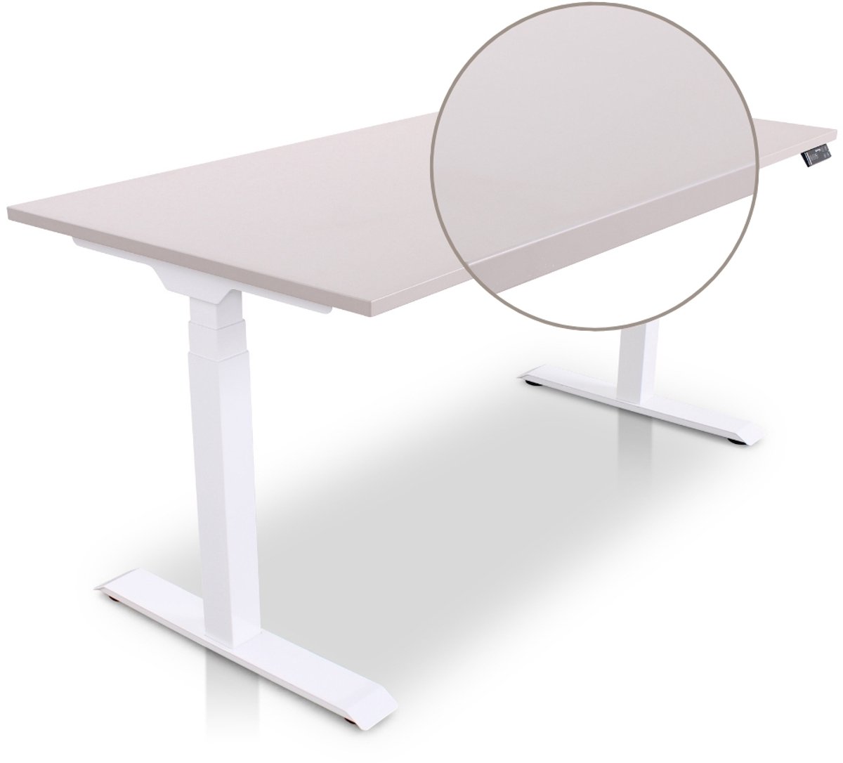 Multi Ratio Lineaflex MRC PRO Zit-Sta Bureau – Elektrisch Verstelbaar – 180x80 cm – Blad Sand Grey – Wit Frame – ARBO Norm NEN-EN 527 – Met memorybediening – 150 KG Draagvermogen – 130 cm Hoog - Inclusief Kabelmanagement!