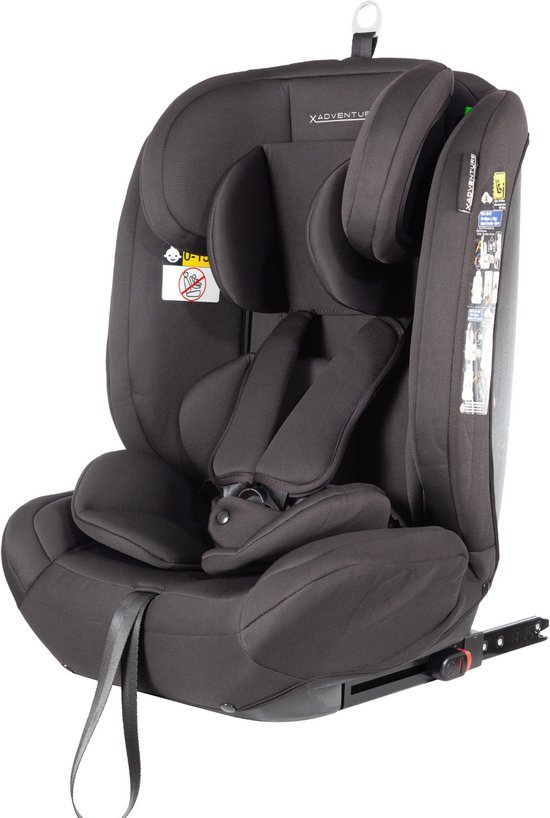 X Adventure Autostoel Grow Fix Groep 1/2/3 9-36 kg (76 tot 150 cm) Vanaf 15 maanden tot 12 jaar - Met Isofix - i-Size - Meegroei Autostoel - Zwart — afbeelding 5