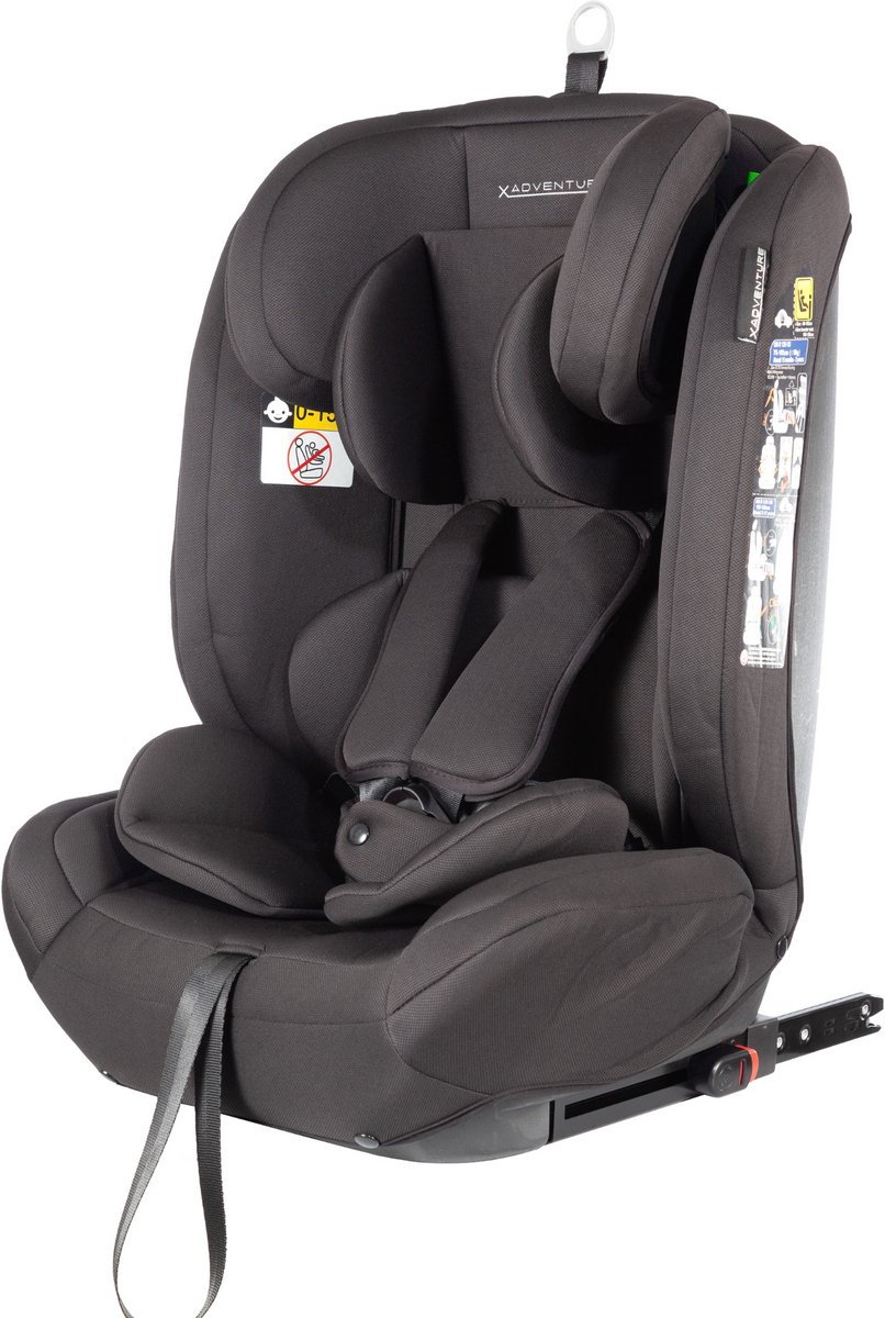 X Adventure Autostoel Grow Fix Groep 1/2/3 9-36 kg (76 tot 150 cm) Vanaf 15 maanden tot 12 jaar - Met Isofix - i-Size - Meegroei Autostoel - Zwart thumbnail 4