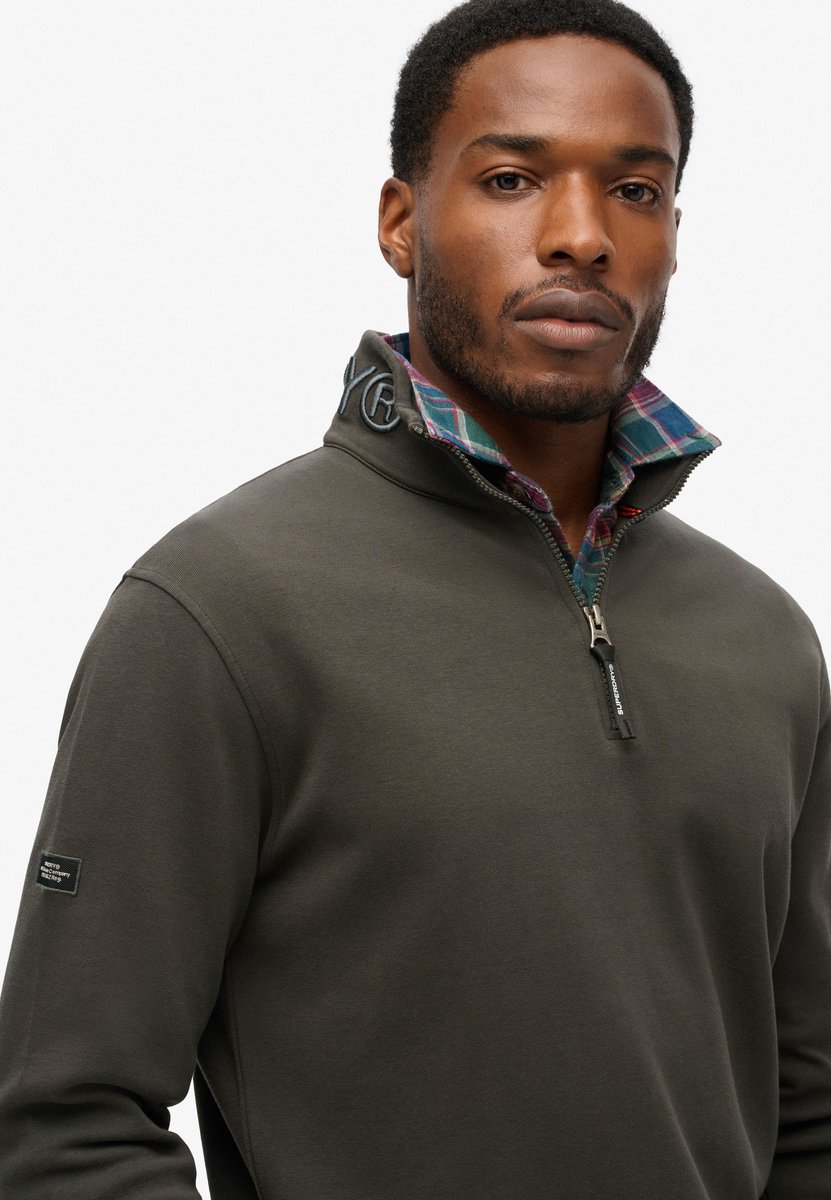 Superdry Utility sweatshirt met logo en halve rits Heren Truien Zwart