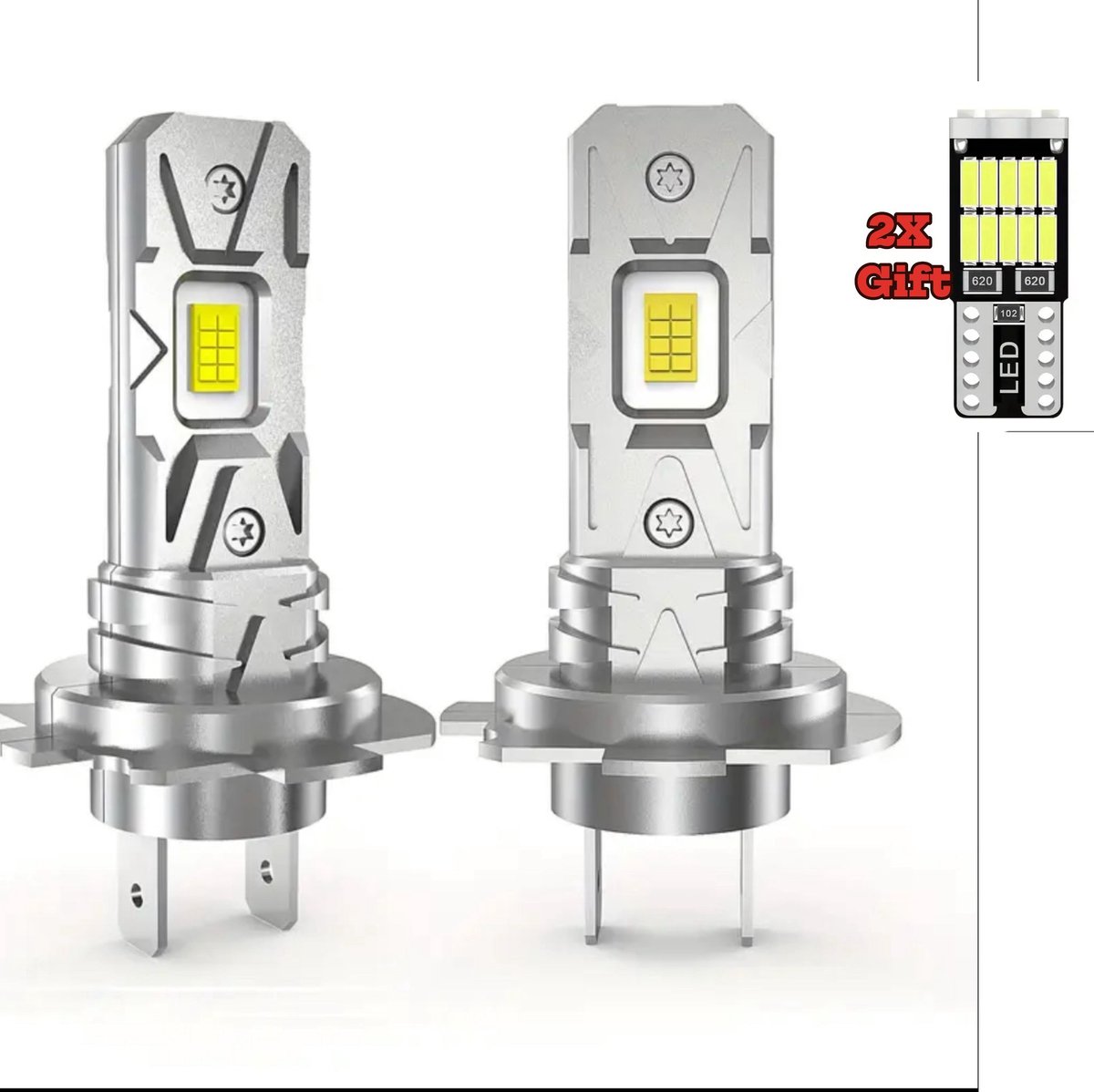 Dimlicht LED H7 6500K Wit set 2 Stuks [Koplampen - DimLicht 100W CANBUS hoofdlichtbuis, 20000LM hoge intensiteit autoverlichting met CSP-chip, duurzaam aluminium lichaam, helder wit voor motorvoertuigen - geen accu vereist, eenvoudige installatie