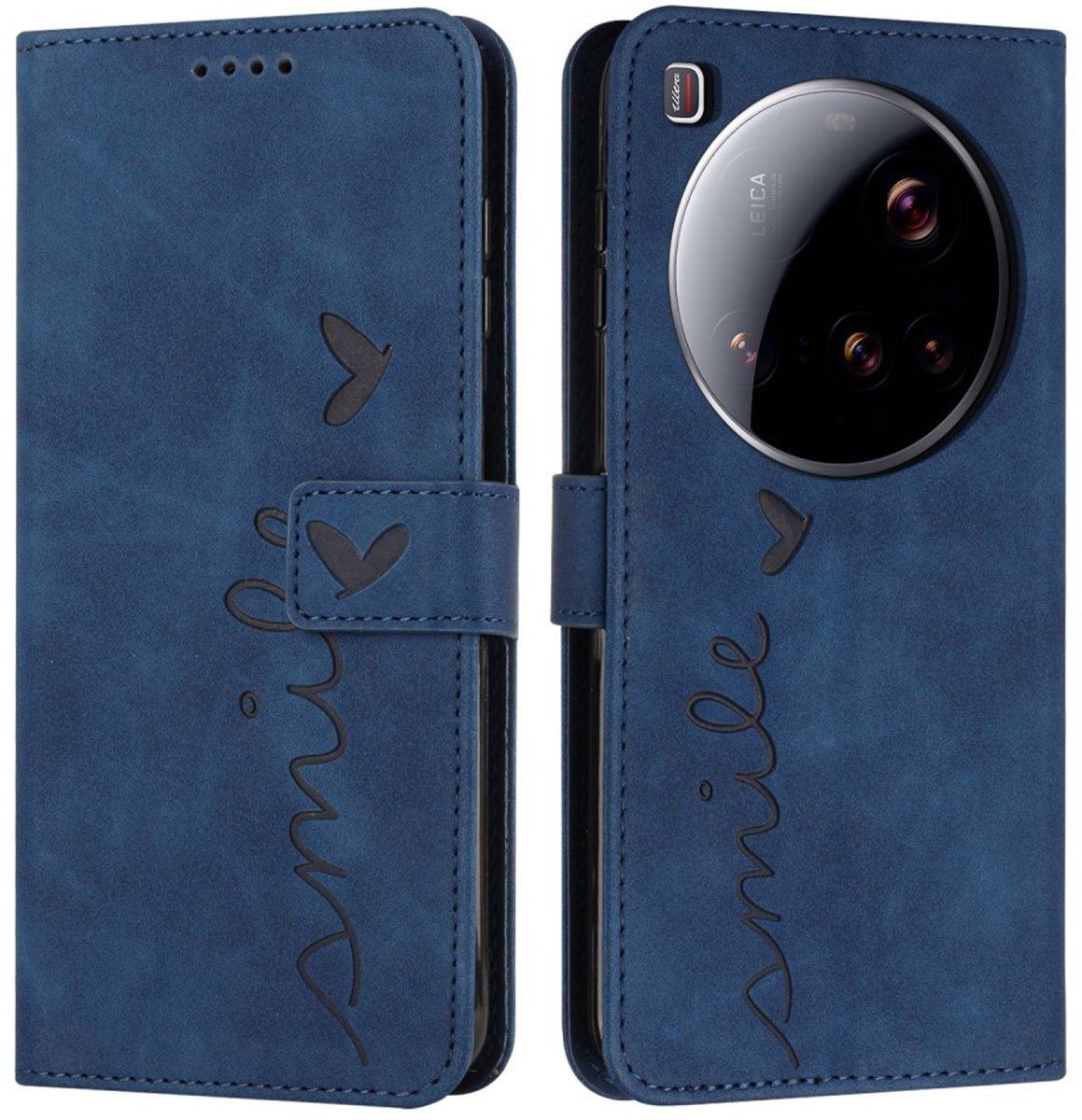 Coverup Hoesje - Geschikt voor Xiaomi 15 Ultra Hoesje - Coverup Smile Book Case - Blauw