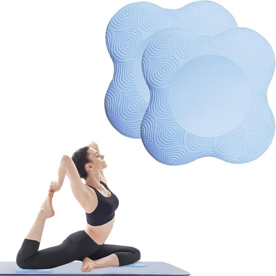 Yoga Knie Kussens - Set Van 2 Stuks - Yoga Kniebeschermer Mat - Sport Balans Kussen - Antislip Yogamatten - Knee Pads - Antislip Yoga Kniekussen - Kniemat - Fitness - Geschikt voor Yoga, Fitness, Pilates - Blauw