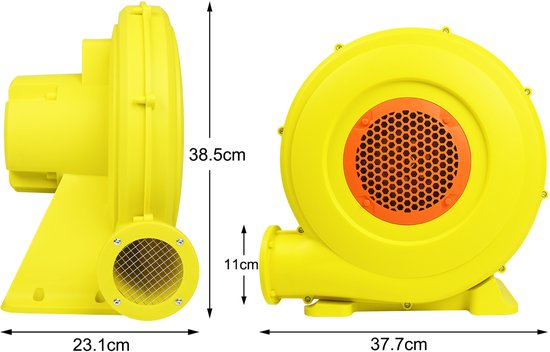 Aufun Elektrische springkussenblazer 750W radiale ventilator luchtblazer 220-240V radiale blower draagbare blaaspomp voor springkussen, waterglijbaan, opblaasbare pompen met handvat van Aufun — afbeelding 2