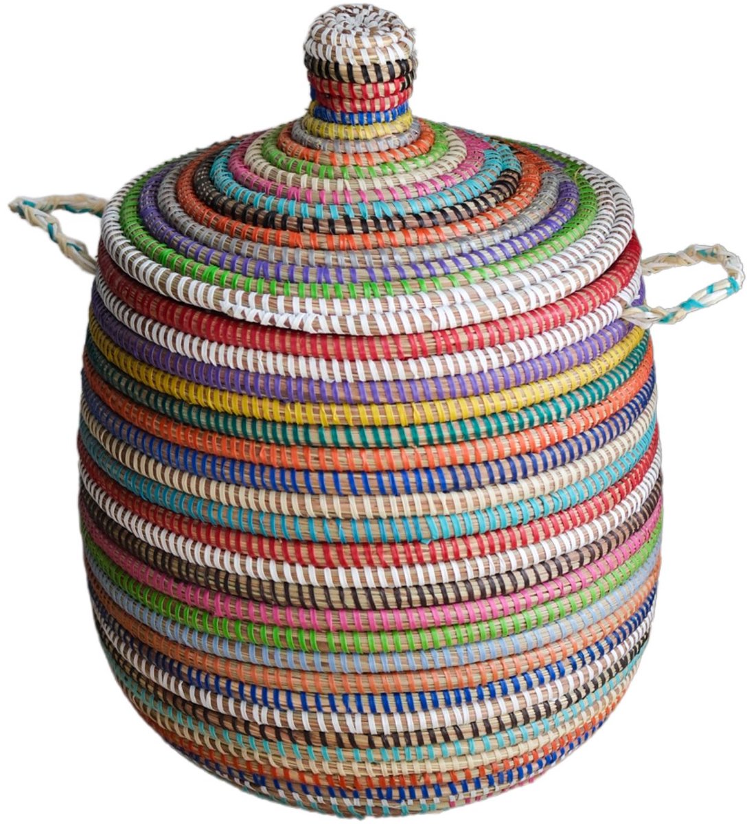 Hamper Vrolijke kleuren Opbergmand met Deksel – Decoratieve Mand-handgemaakt