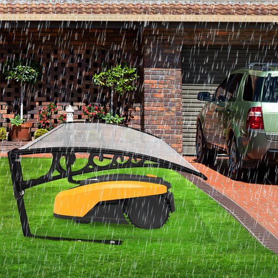 NAIZY Moerobot Tuin Garage Dak Polycarbonaat Carport Beschermhoezen Met Metaalvoet Rasenrobot Rasenmaaier Bescherming tegen Regen, Hagel en UV-straling 103 x 77 x 45,5 cm van NAIZY — afbeelding 5